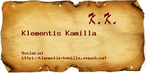 Klementis Kamilla névjegykártya